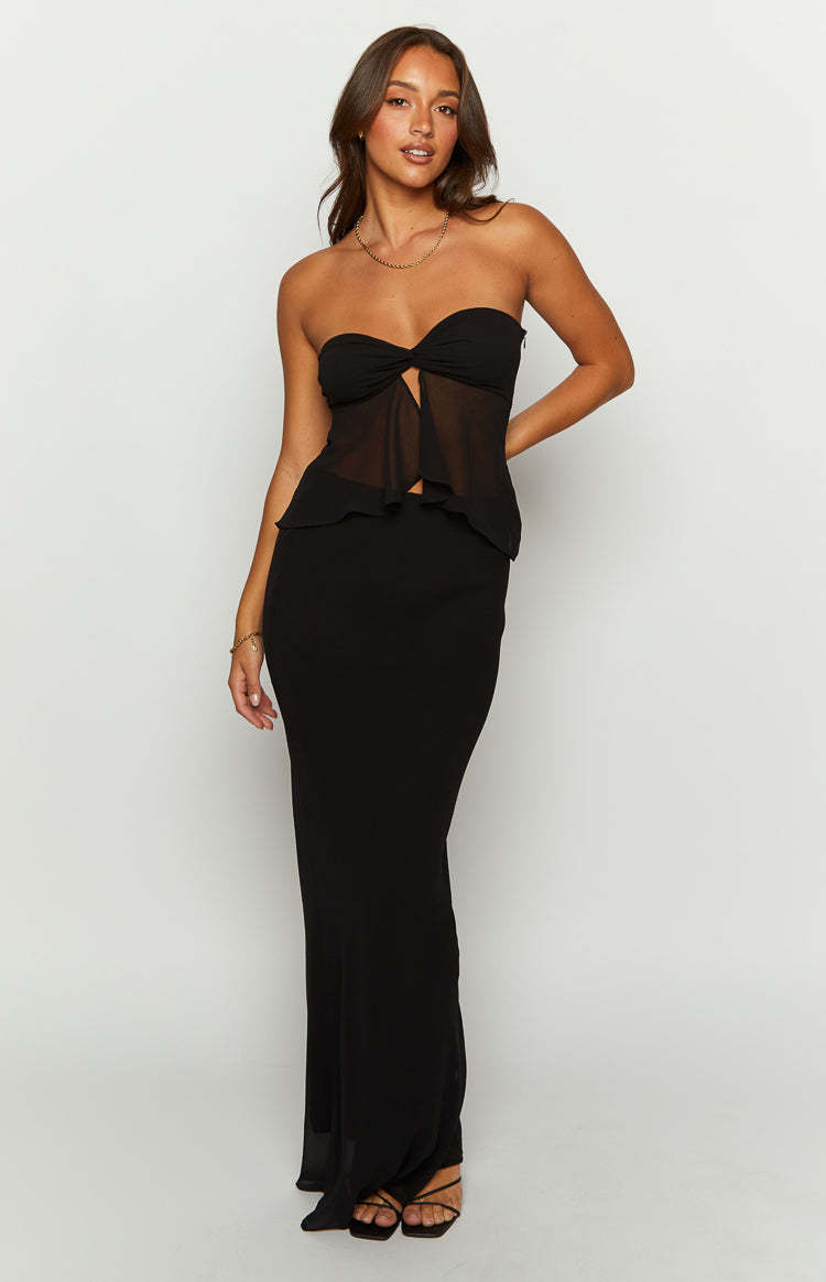 Jacqulin Black Maxi Skirt-Vavasi.All Rights Reserved.