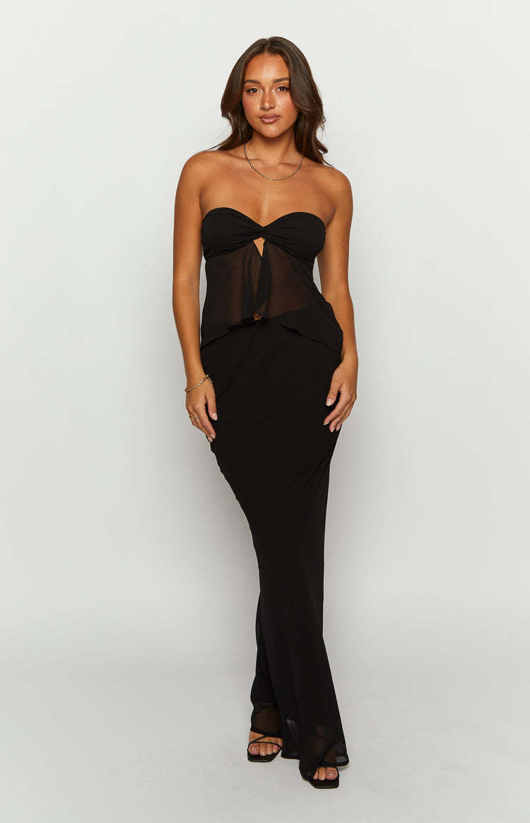 Jacqulin Black Strapless Top-Vavasi.All Rights Reserved.
