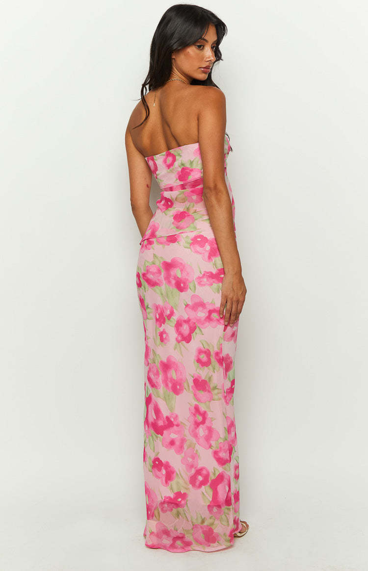 Jacqulin Pink Floral Print Maxi Skirt-Vavasi.All Rights Reserved.