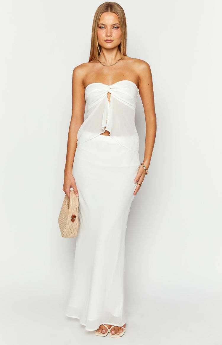 Jacqulin White Maxi Skirt-Vavasi.All Rights Reserved.