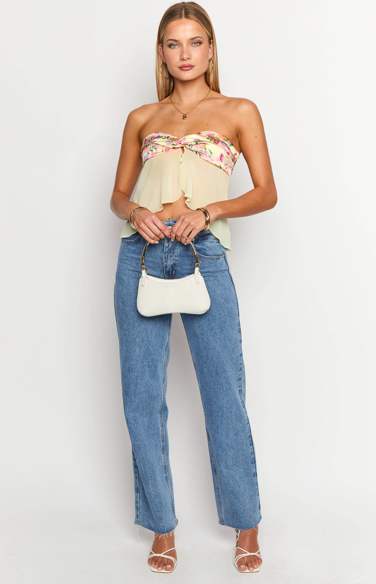 Jacqulin Yellow Bloom Strapless Top-Vavasi.All Rights Reserved.