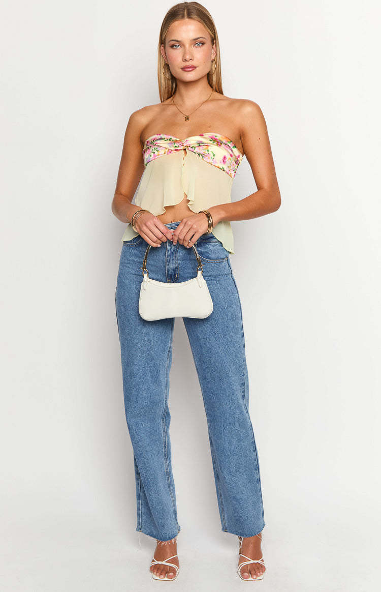 Jacqulin Yellow Bloom Strapless Top-Vavasi.All Rights Reserved.
