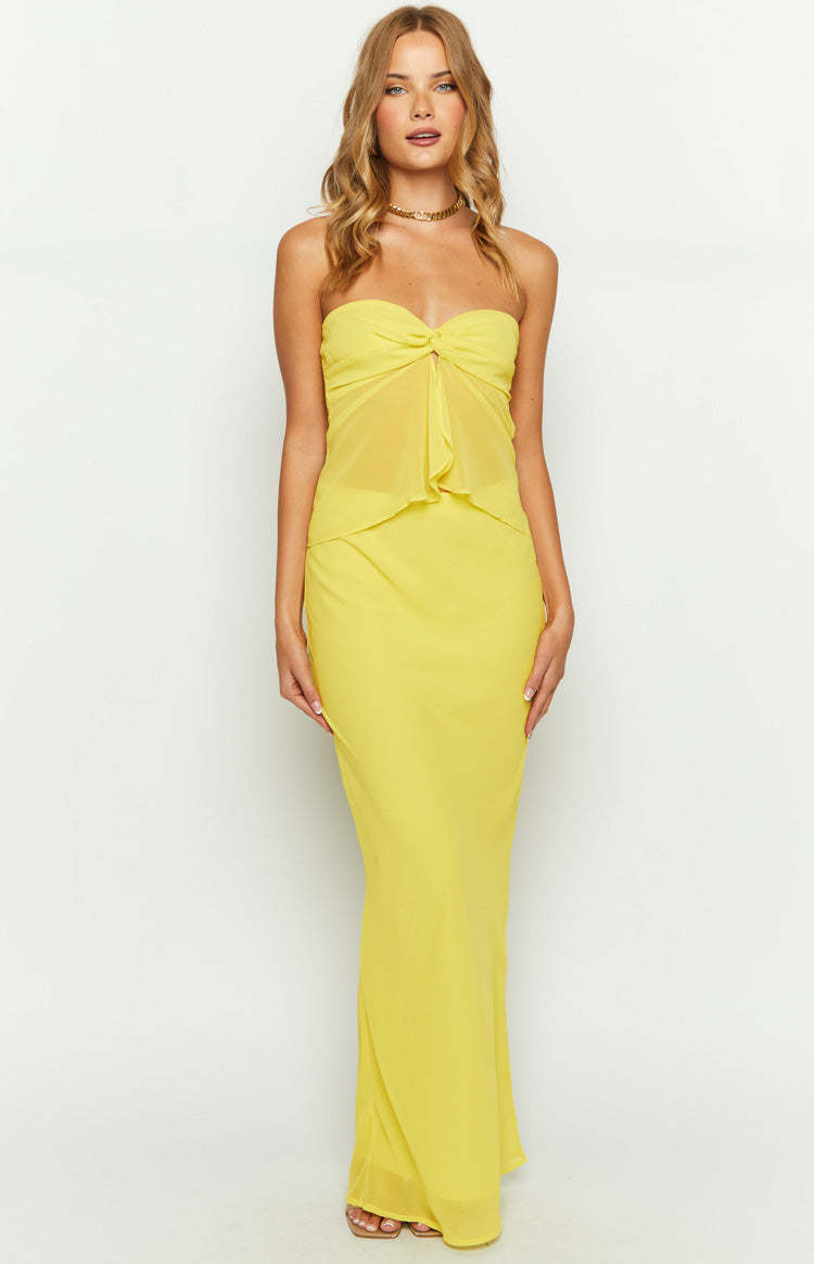 Jacqulin Yellow Maxi Skirt-Vavasi.All Rights Reserved.