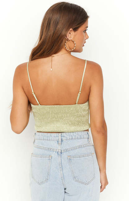 Jaid Green Corset Crop Top-Vavasi.All Rights Reserved.