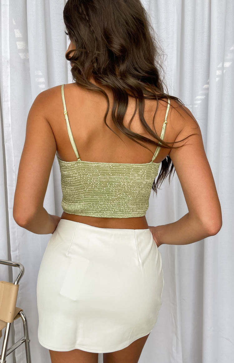 Jaid Green Corset Crop Top-Vavasi.All Rights Reserved.