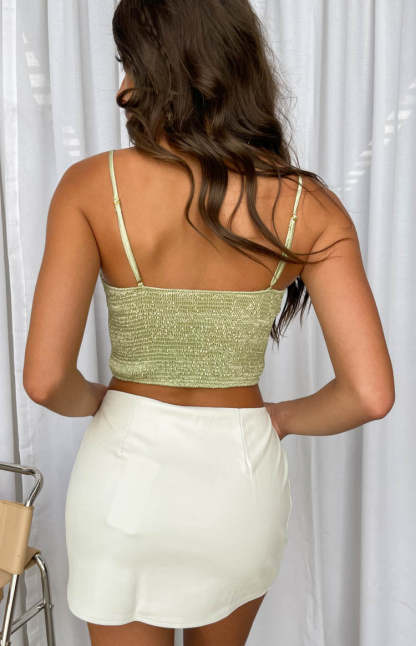 Jaid Green Corset Crop Top-Vavasi.All Rights Reserved.