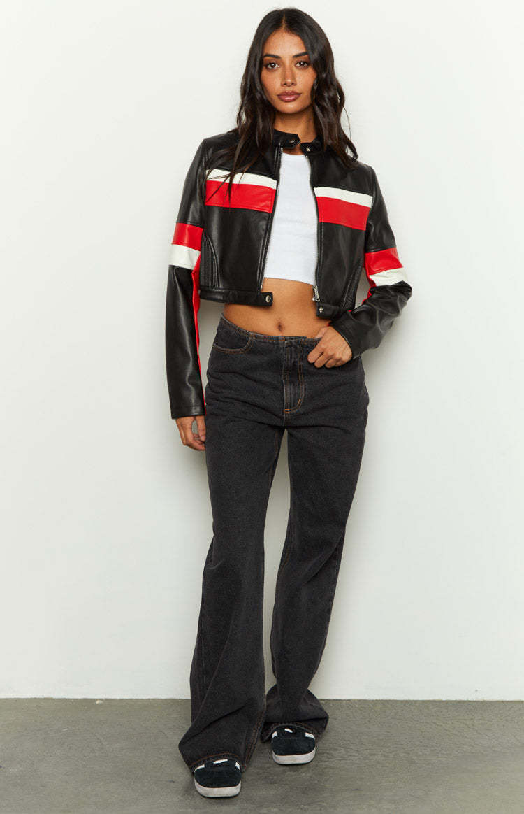 Jayella Black Moto Jacket-Vavasi.All Rights Reserved.