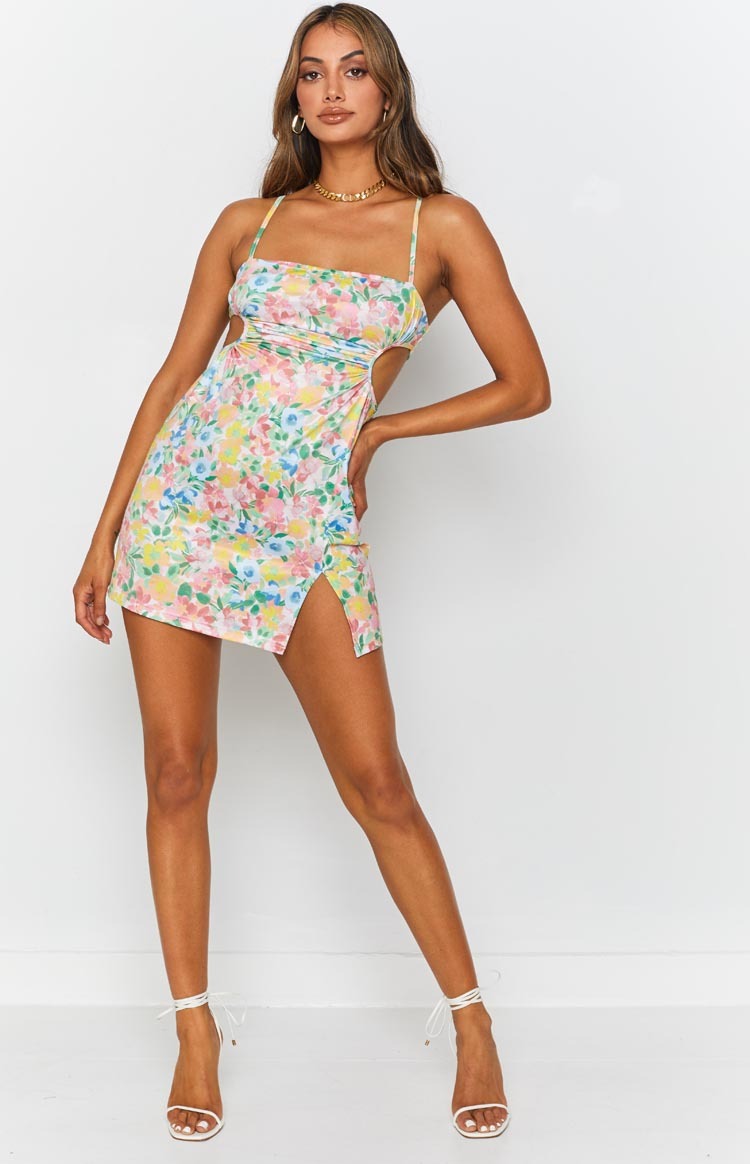 Jenna Cut Out Mini Dress Multi-Vavasi.All Rights Reserved.