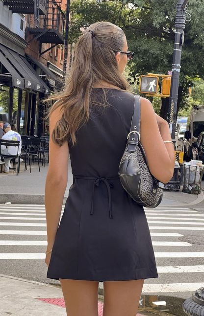 Jenny Black Mini Dress-Vavasi.All Rights Reserved.