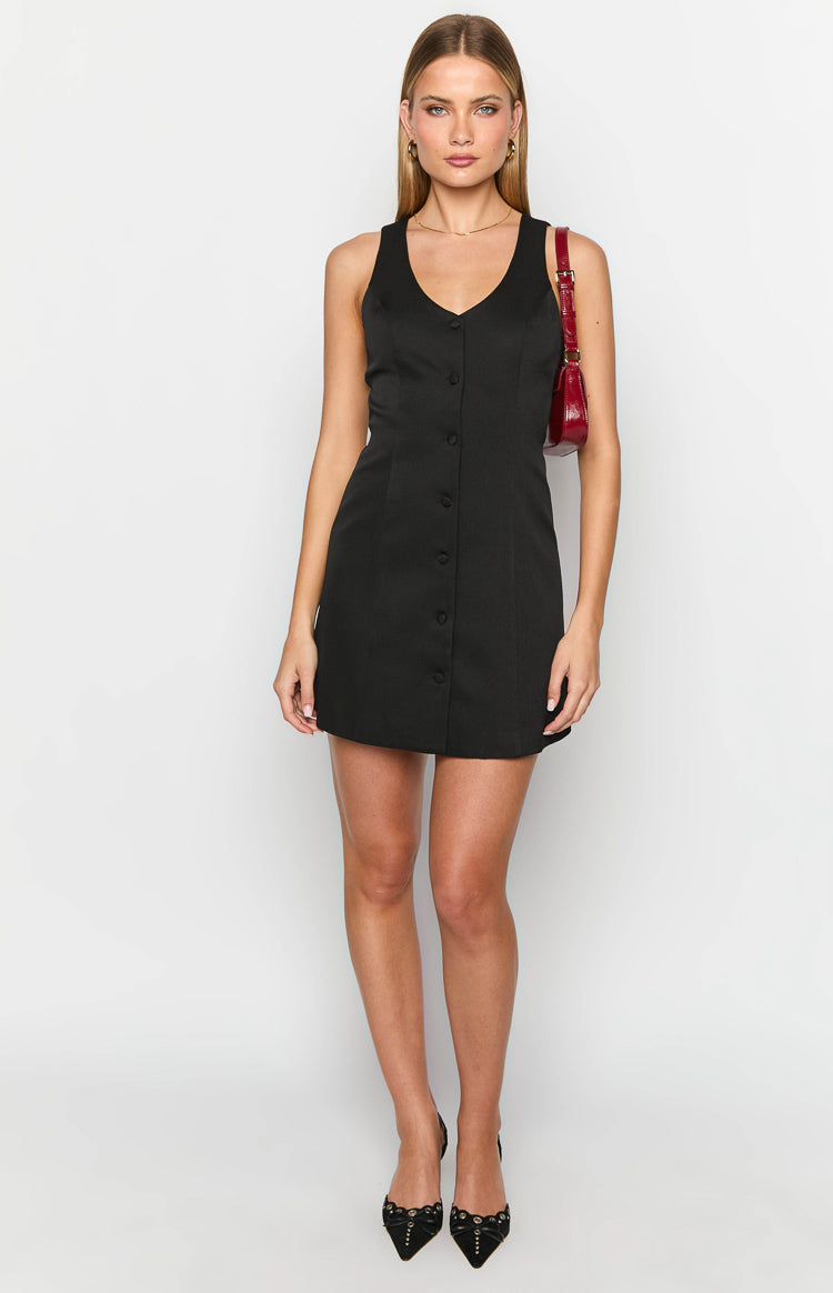 Jenny Black Mini Dress-Vavasi.All Rights Reserved.