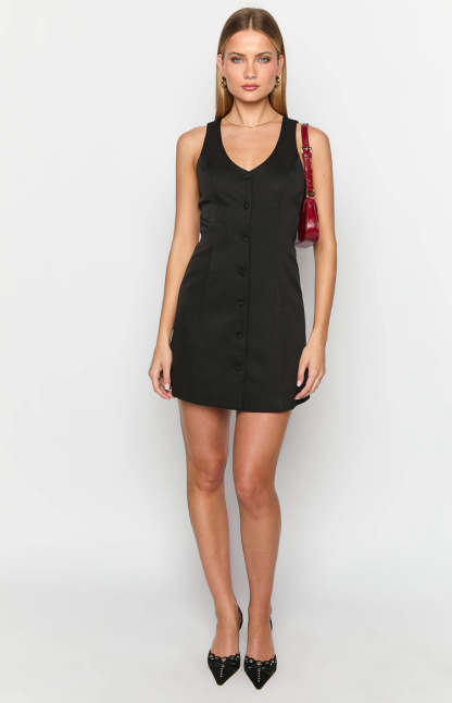 Jenny Black Mini Dress-Vavasi.All Rights Reserved.