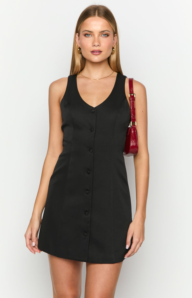 Jenny Black Mini Dress-Vavasi.All Rights Reserved.