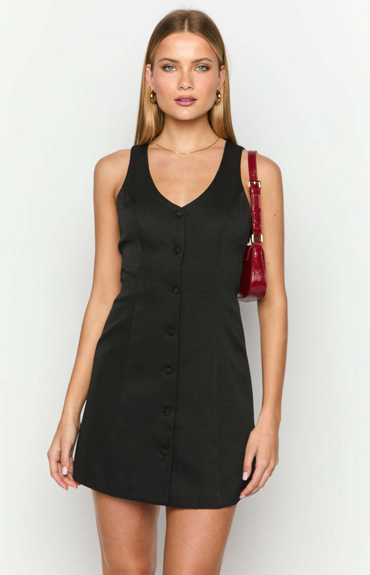 Jenny Black Mini Dress-Vavasi.All Rights Reserved.