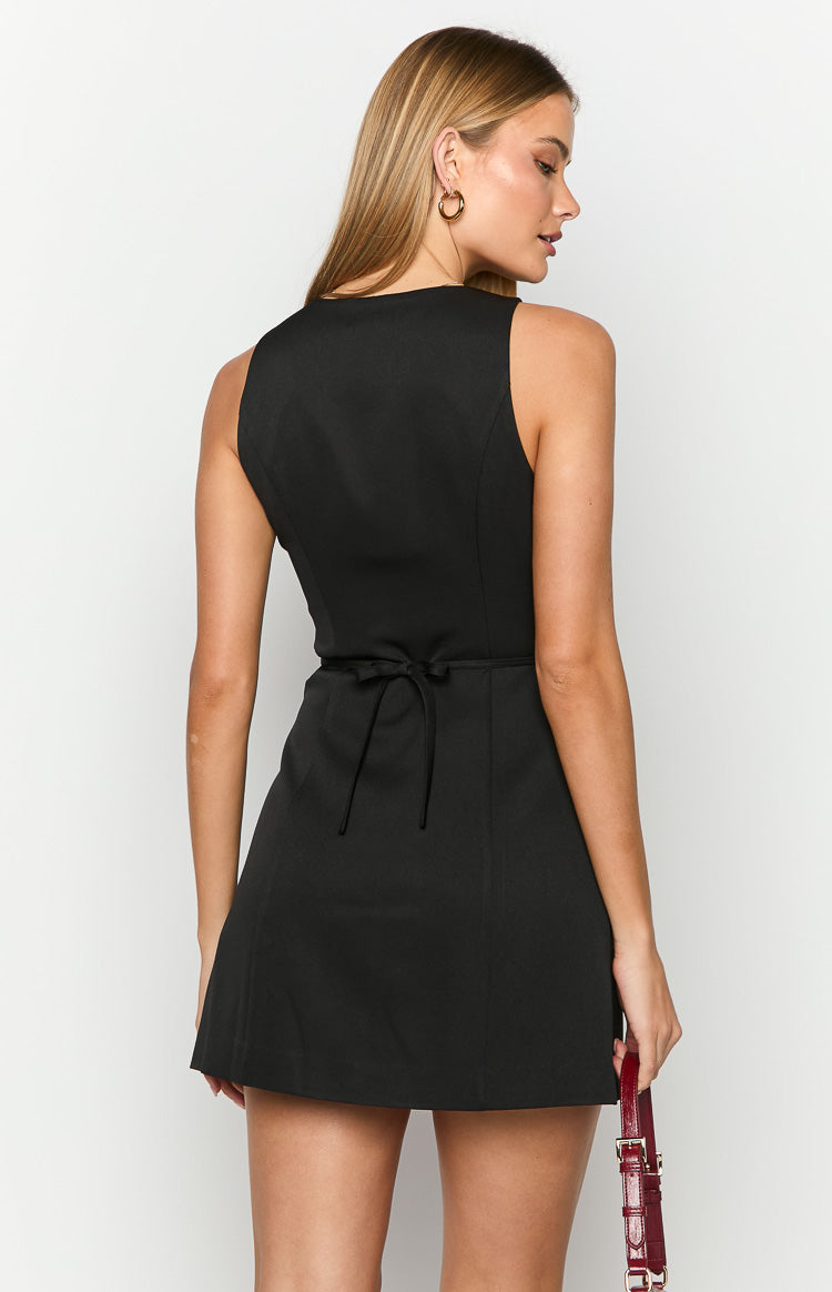 Jenny Black Mini Dress-Vavasi.All Rights Reserved.