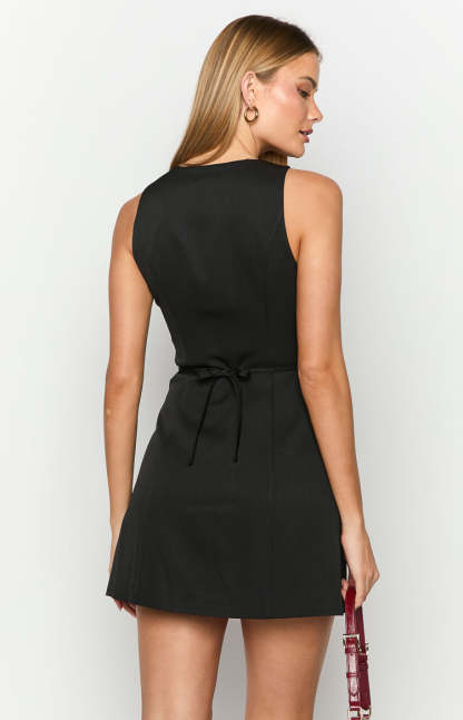 Jenny Black Mini Dress-Vavasi.All Rights Reserved.