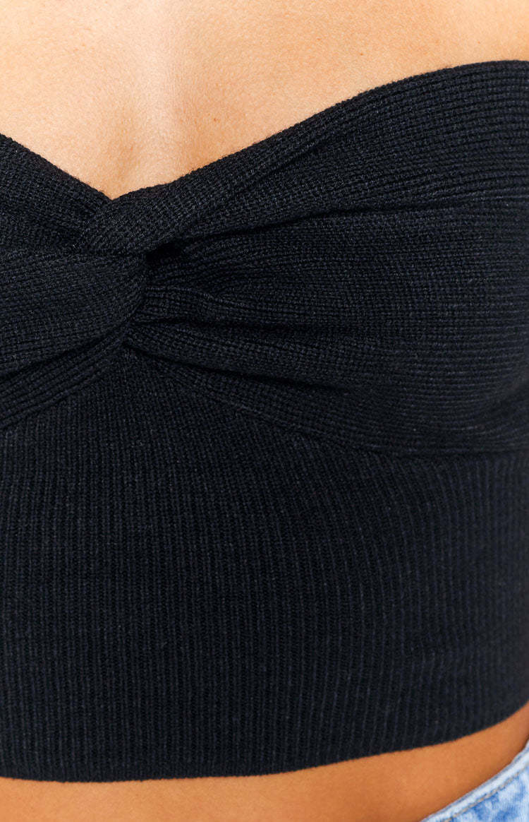 Jessica Black Twist Front Bandeau Top-Vavasi.All Rights Reserved.