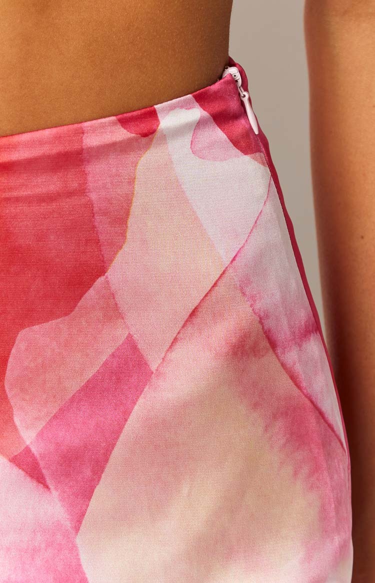 Jessie Pink Print Mini Skirt-Vavasi.All Rights Reserved.