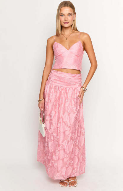 Jewel Pink Floral Crop Top-Vavasi.All Rights Reserved.