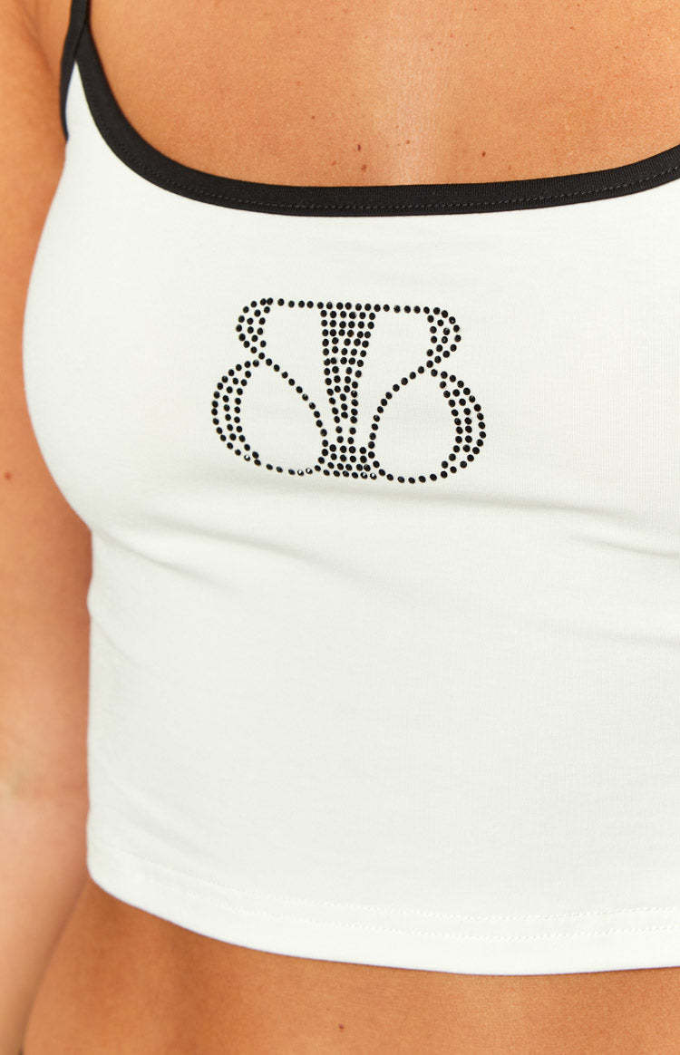 Jimmy White Rhinestone Crop Top-Vavasi.All Rights Reserved.