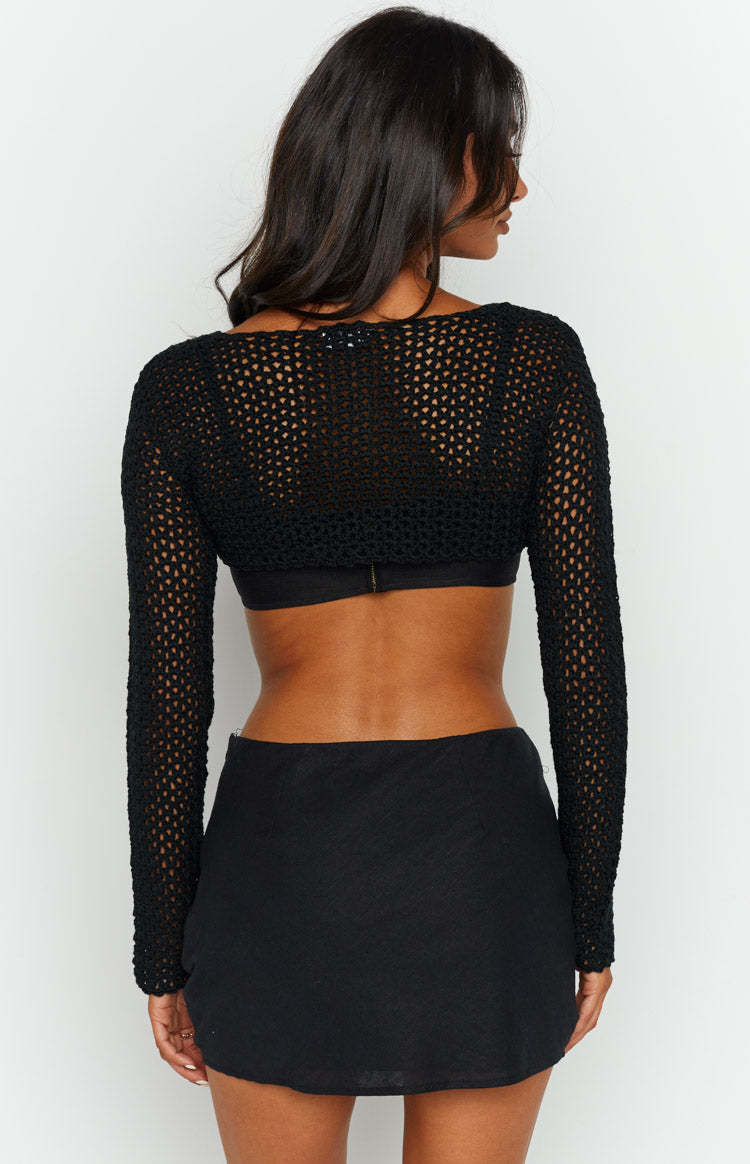 Jubel Black Crochet Bolero-Vavasi.All Rights Reserved.