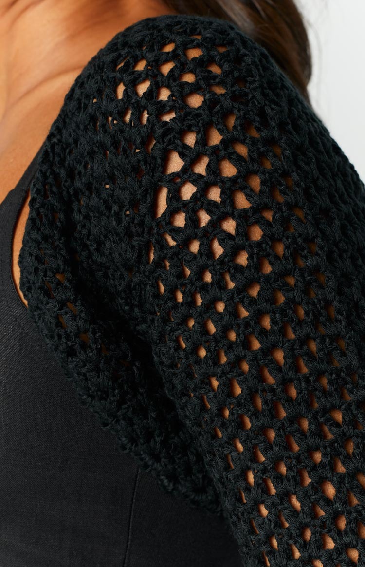 Jubel Black Crochet Bolero-Vavasi.All Rights Reserved.