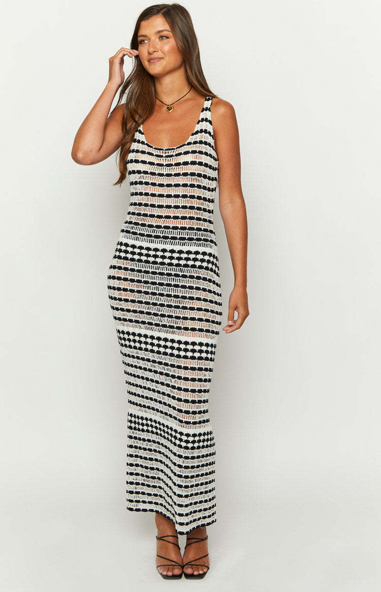 Julane Black Knit Maxi Dress-Vavasi.All Rights Reserved.