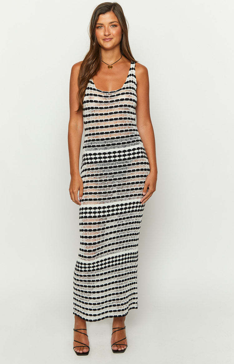 Julane Black Knit Maxi Dress-Vavasi.All Rights Reserved.