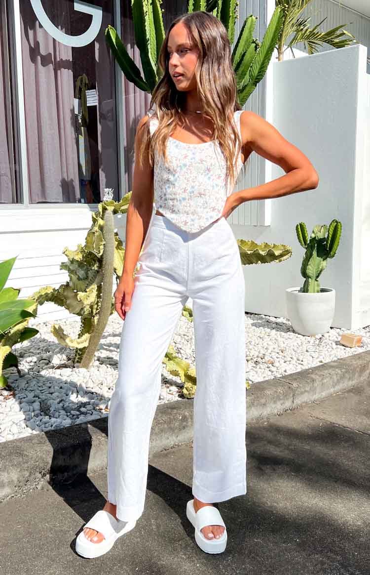 Julian Linen Pants White-Vavasi.All Rights Reserved.