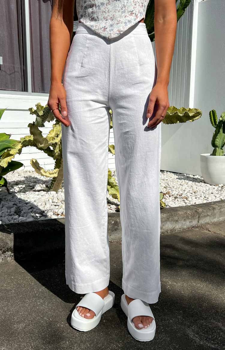 Julian Linen Pants White-Vavasi.All Rights Reserved.