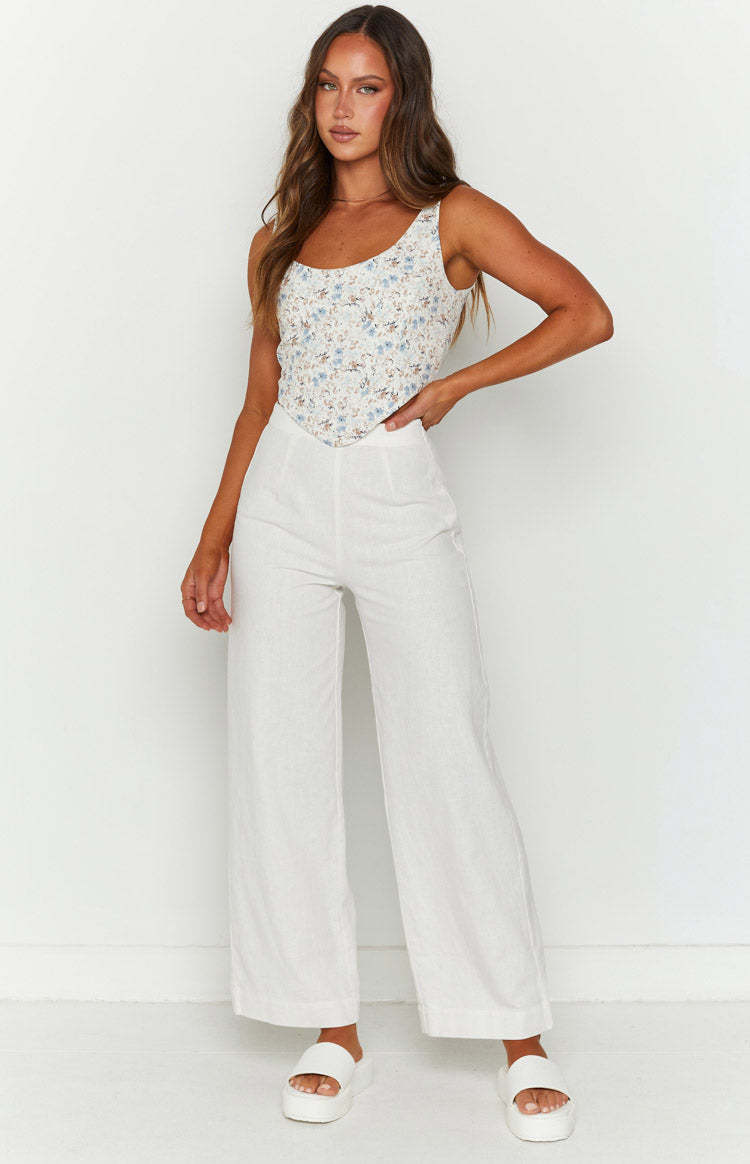Julian Linen Pants White-Vavasi.All Rights Reserved.