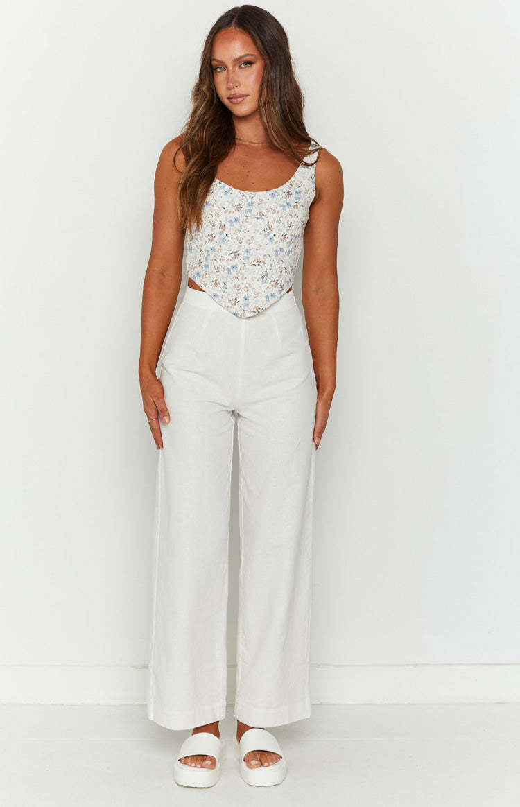 Julian Linen Pants White-Vavasi.All Rights Reserved.
