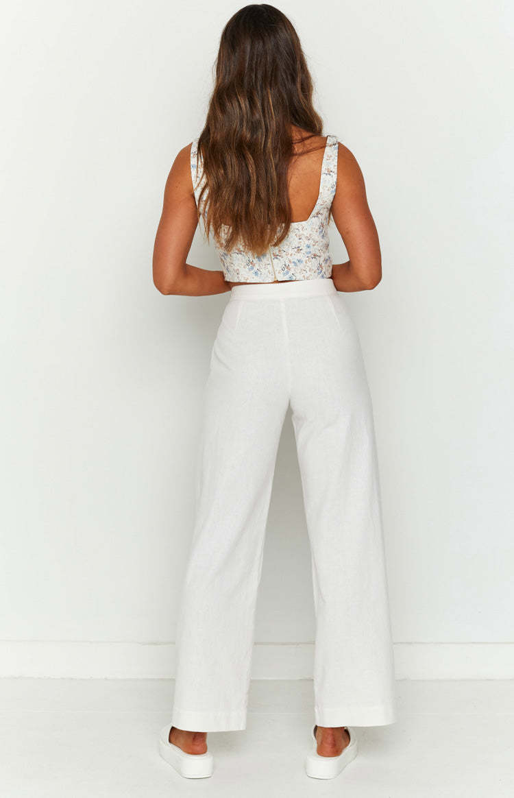Julian Linen Pants White-Vavasi.All Rights Reserved.
