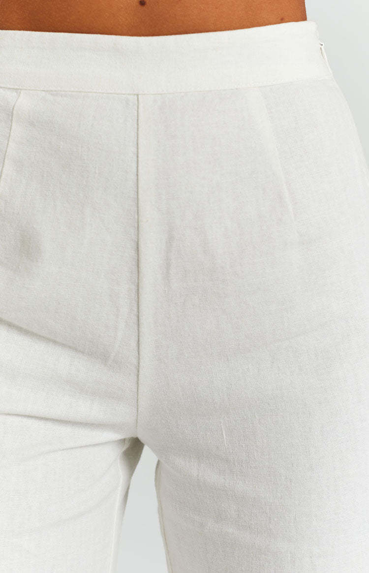Julian Linen Pants White-Vavasi.All Rights Reserved.