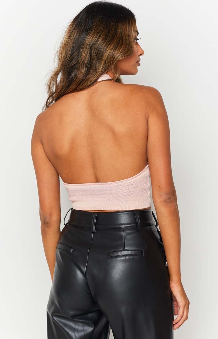 Juliana Knit Halter Top Pink-Vavasi.All Rights Reserved.