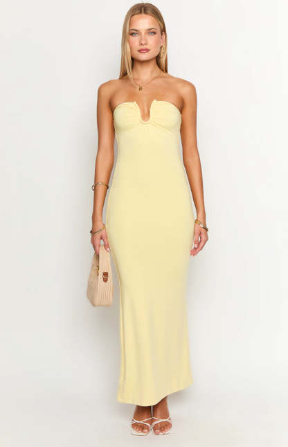 Julie Yellow Maxi Dress-Vavasi.All Rights Reserved.