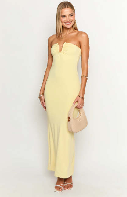 Julie Yellow Maxi Dress-Vavasi.All Rights Reserved.
