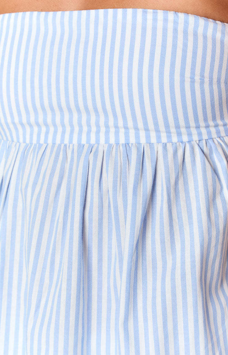 Klee Light Blue Strapless Tie Back Top-Vavasi.All Rights Reserved.