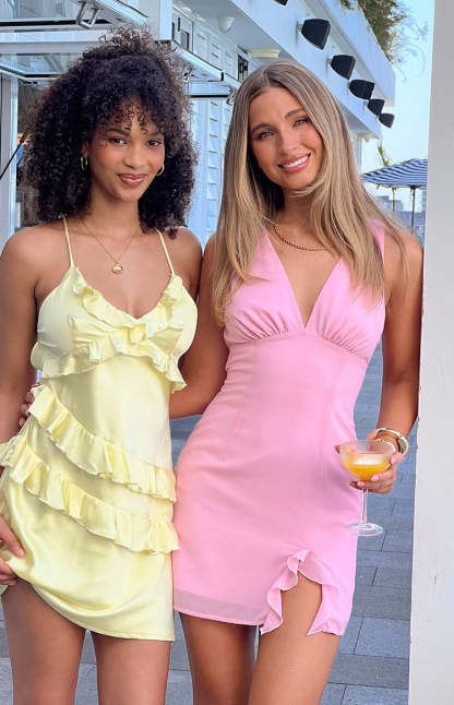Kristina Pink Mini Dress-Vavasi.All Rights Reserved.