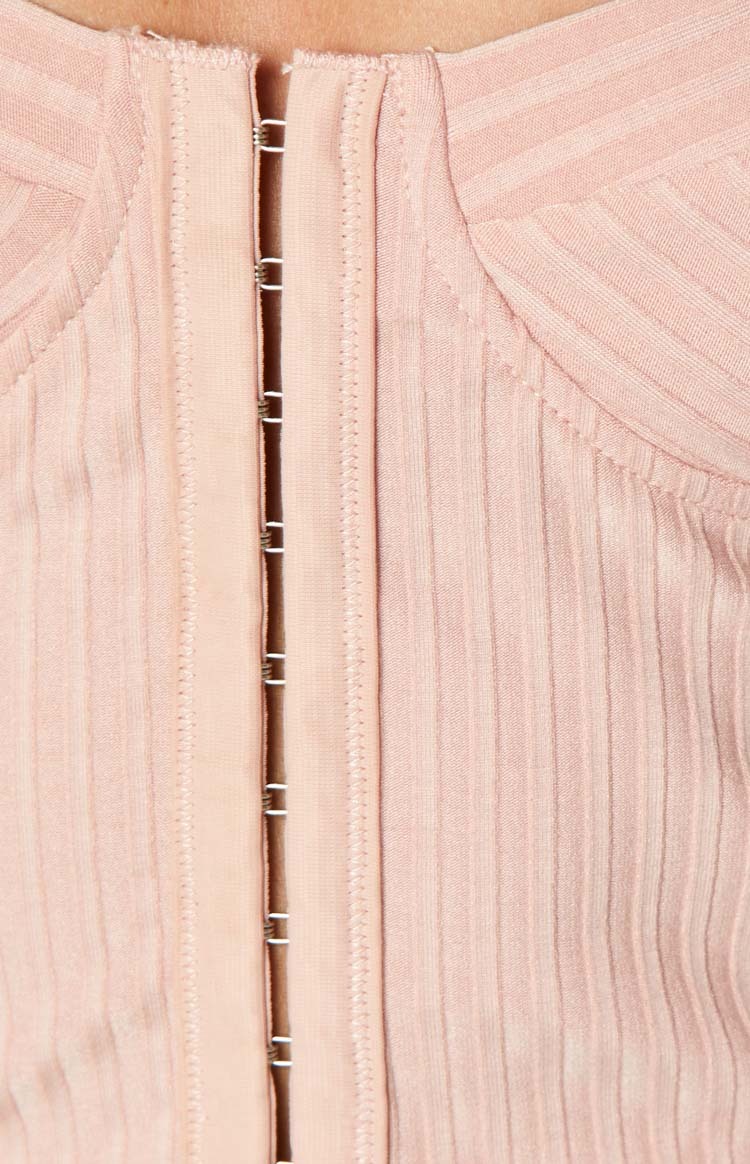Kala Pink Rib Corset Top-Vavasi.All Rights Reserved.