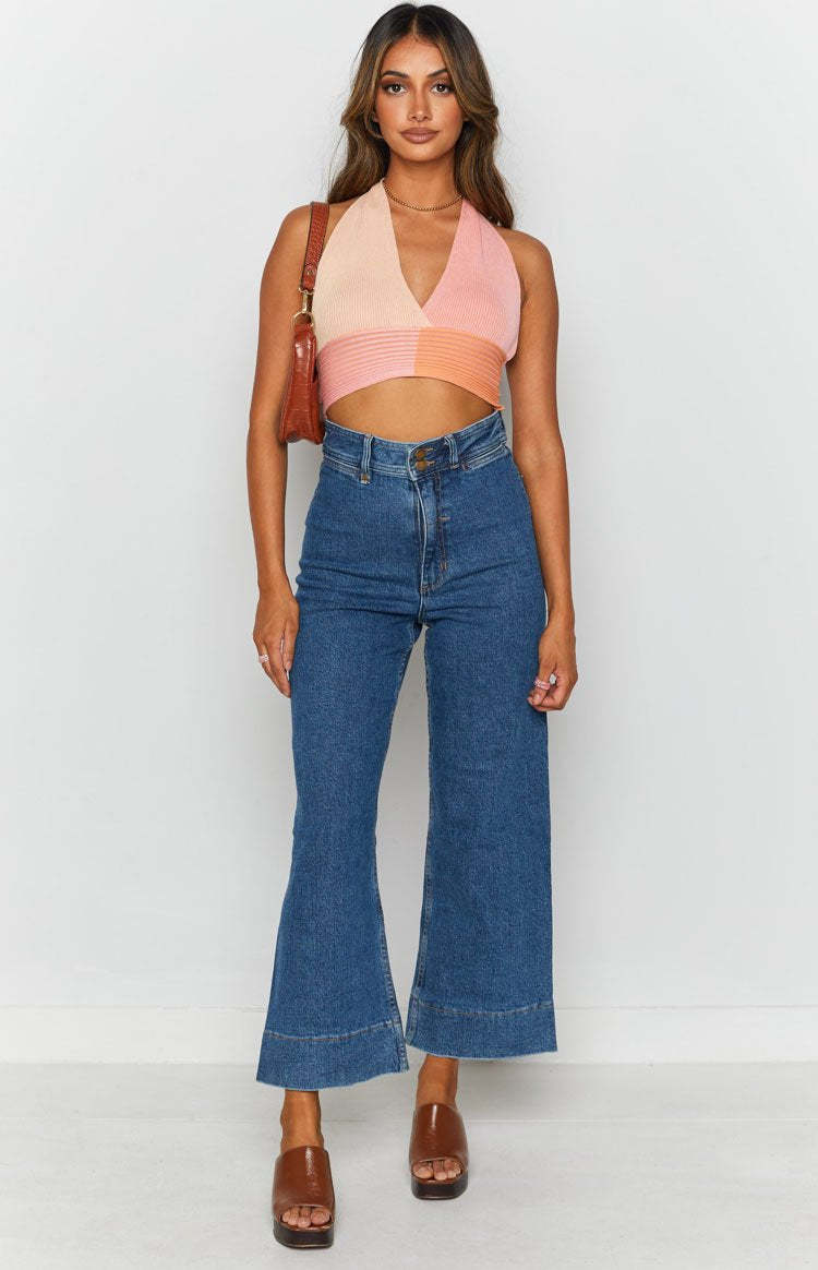 Kallie Halter Neck Top Pink-Vavasi.All Rights Reserved.