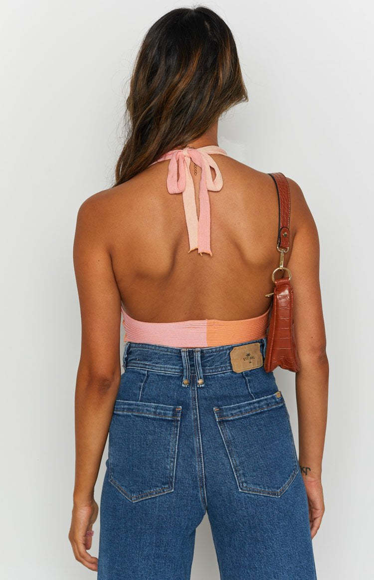 Kallie Halter Neck Top Pink-Vavasi.All Rights Reserved.
