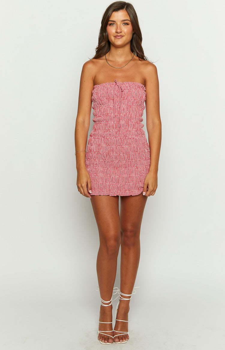 Kari Red Strapless Mini Dress-Vavasi.All Rights Reserved.