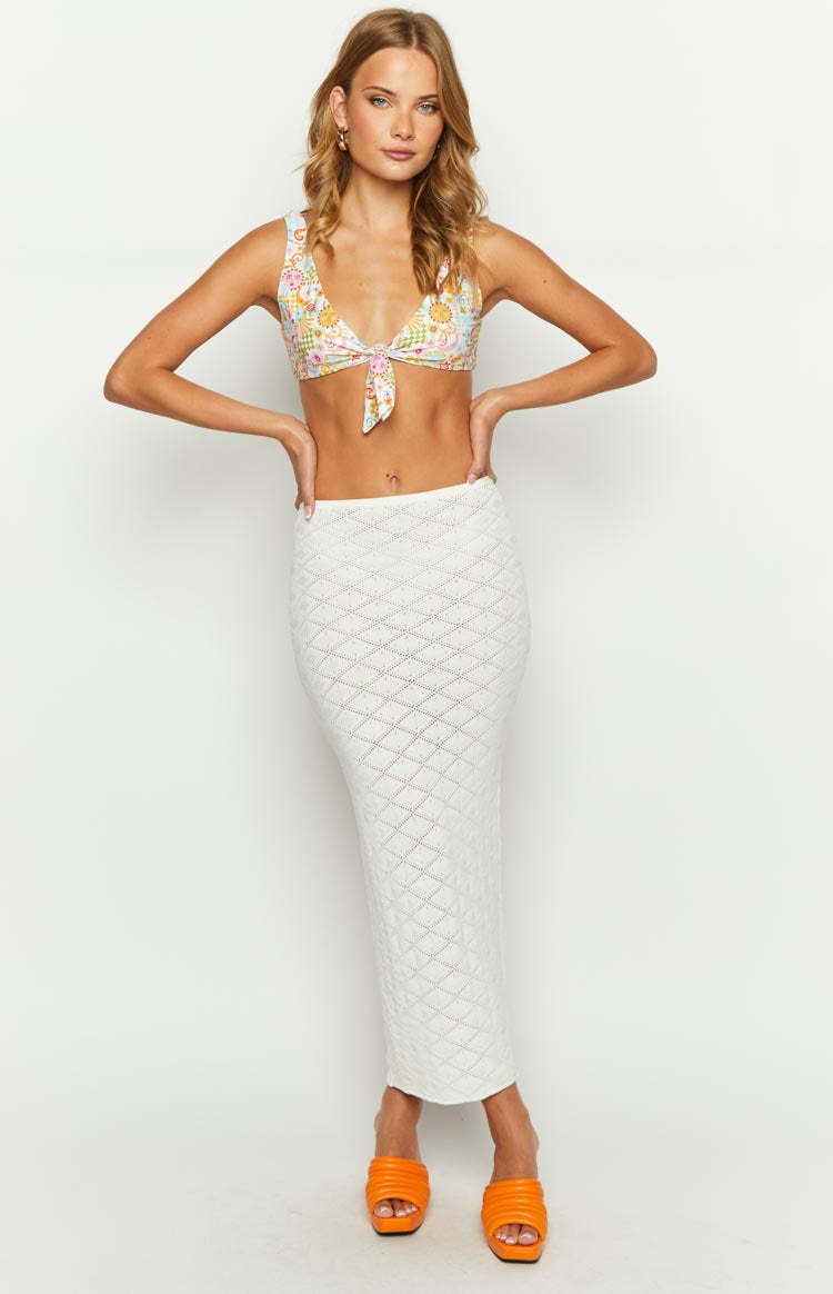 Kasey White Knit Maxi Skirt-Vavasi.All Rights Reserved.