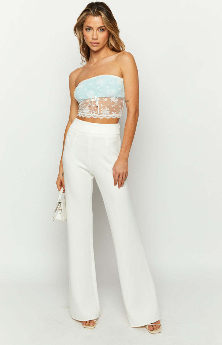 Kasy White Lace Tube Top-Vavasi.All Rights Reserved.