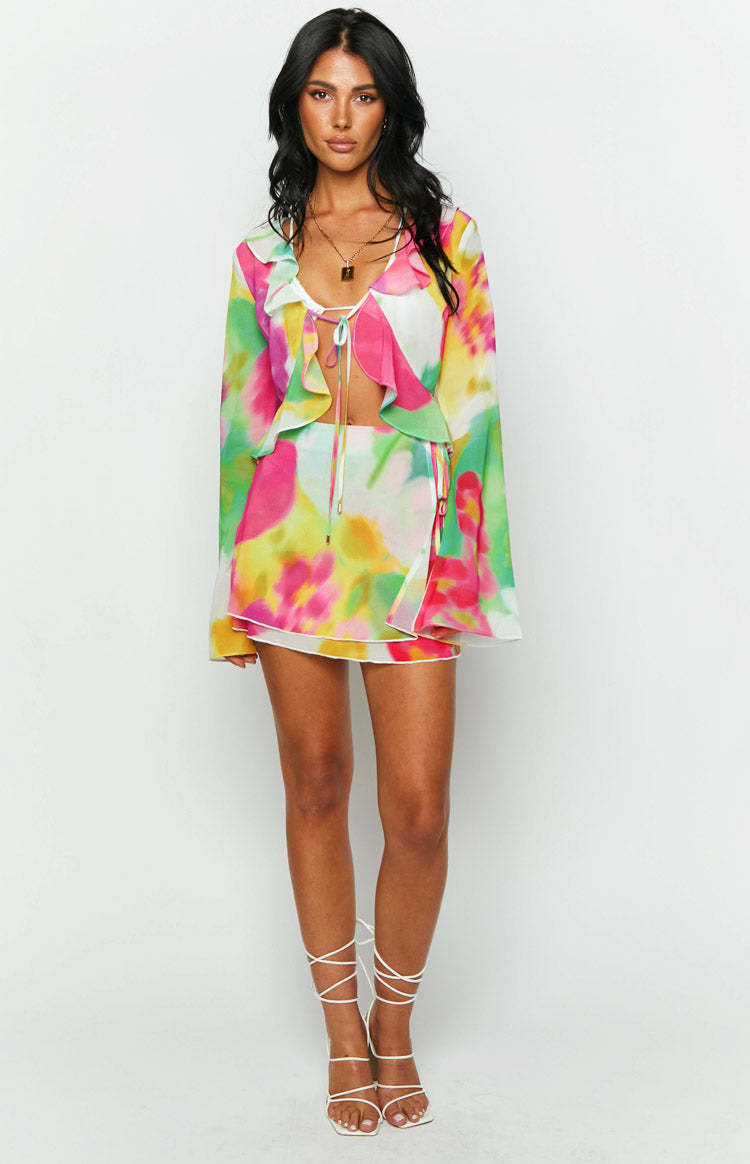 Kazan Floral Print Frill Top-Vavasi.All Rights Reserved.
