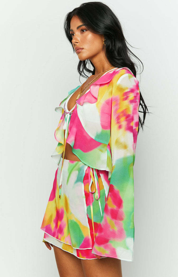 Kazan Floral Print Frill Top-Vavasi.All Rights Reserved.