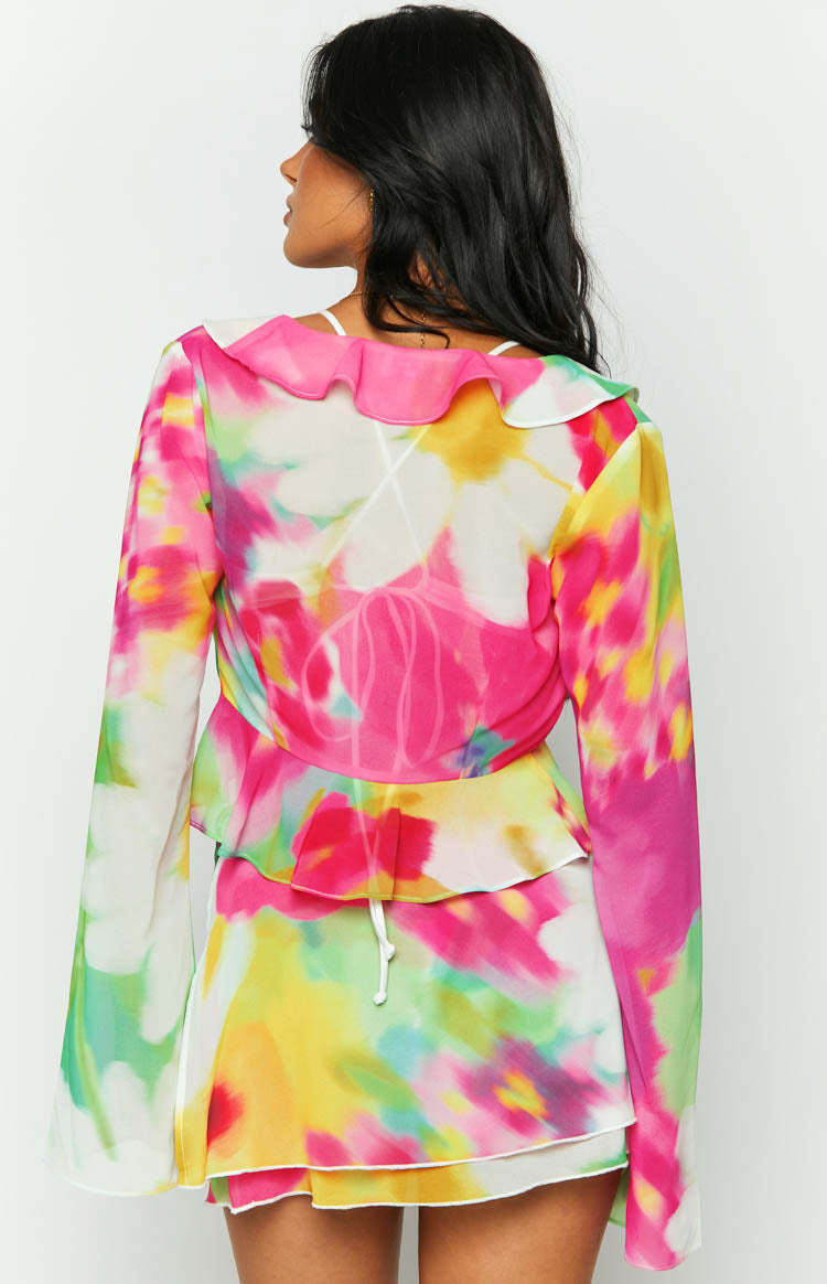 Kazan Floral Print Frill Top-Vavasi.All Rights Reserved.
