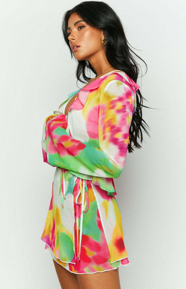 Kazan Floral Print Mini Skirt-Vavasi.All Rights Reserved.