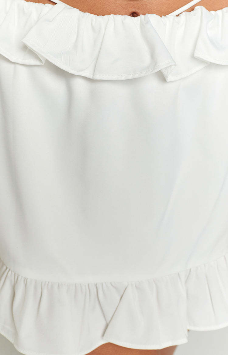 Kelsey White Mini Skirt-Vavasi.All Rights Reserved.