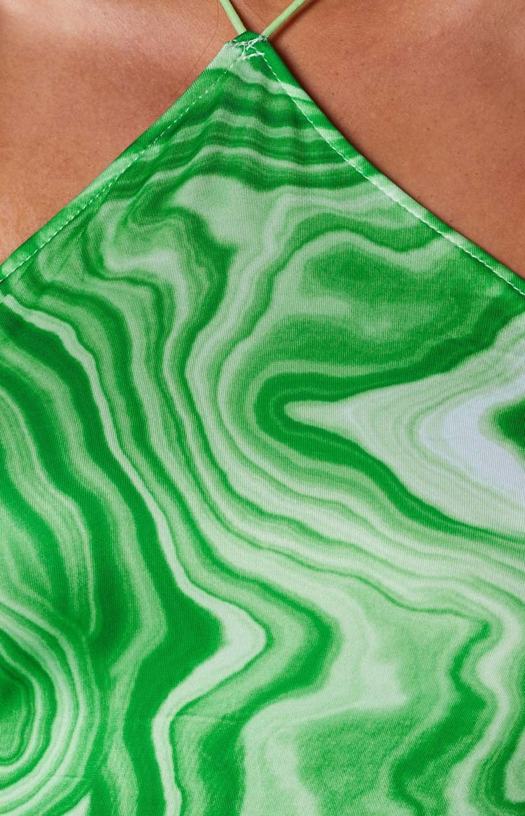 Kendall Swirl Mini Dress Green-Vavasi.All Rights Reserved.